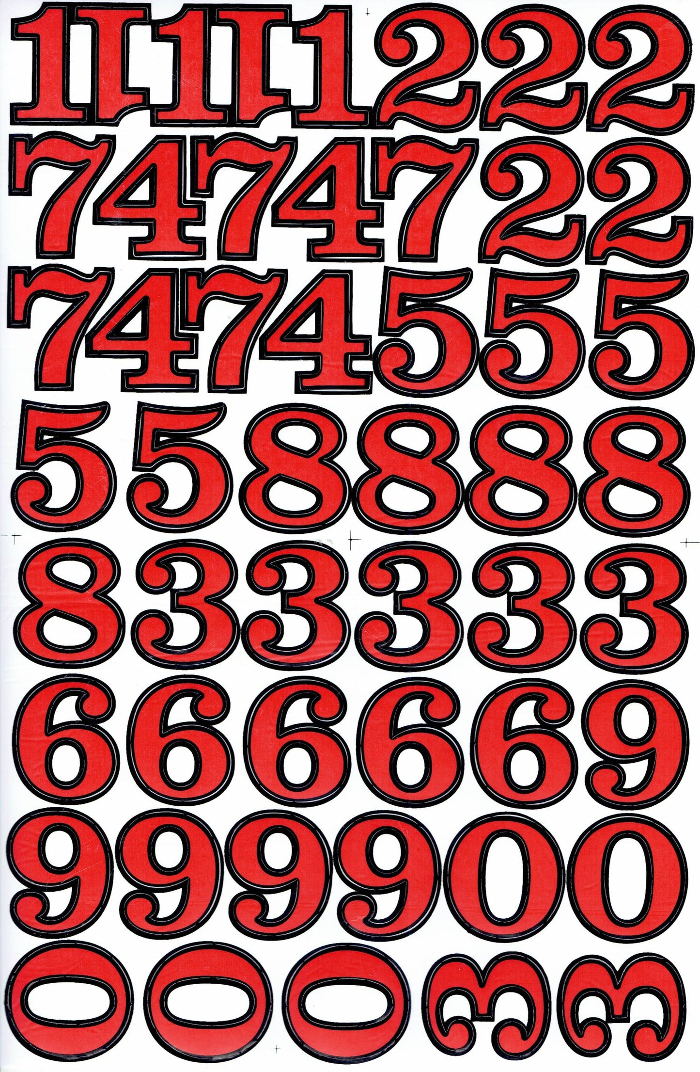 Numbers 123 red 30 mm high sticker for office folders children crafts kindergarten birthday 1 sheet 556