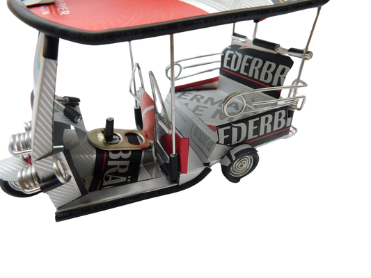 *** Federbräu Bier *** Detailgetreue Handgefertigte Nachbildung: TUK TUK Taxi aus Thailand - 14x7x6 cm