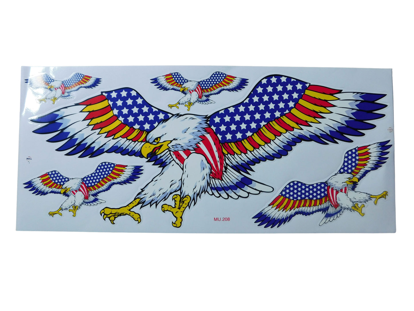 Blue Eagle Falcon Large Flame Fire Sticker Decal Film 1 Sheet 530 mm x 170 mm Weatherproof Motorcycle Scooter Skateboard Car Tuning Self-Adhesive FL058