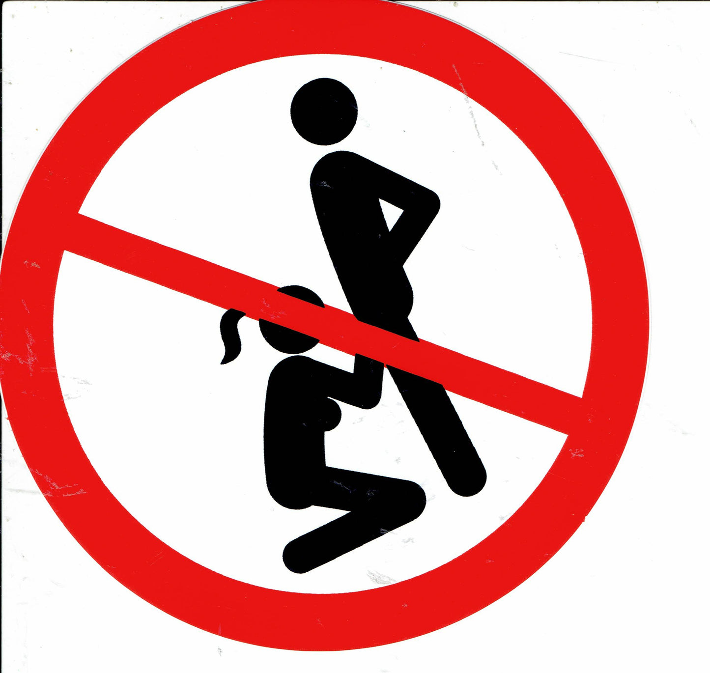 Autocollant rond interdit "sexe oral" autocollant 349