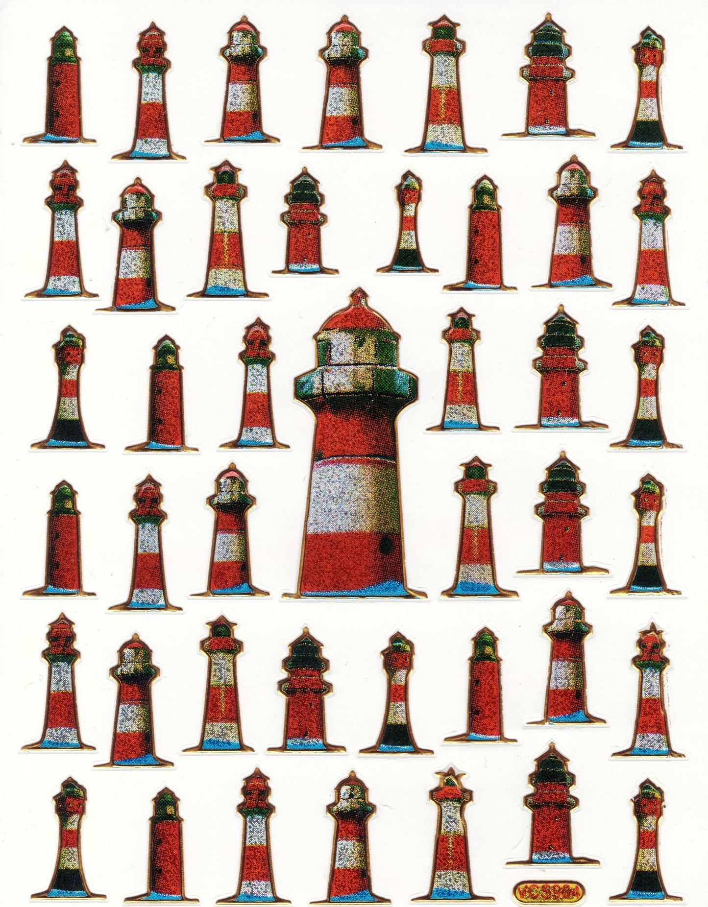 Phare Navires Ancre Autocollant Effet Paillettes Métalliques École Enfants Artisanat Maternelle 1 feuille 022