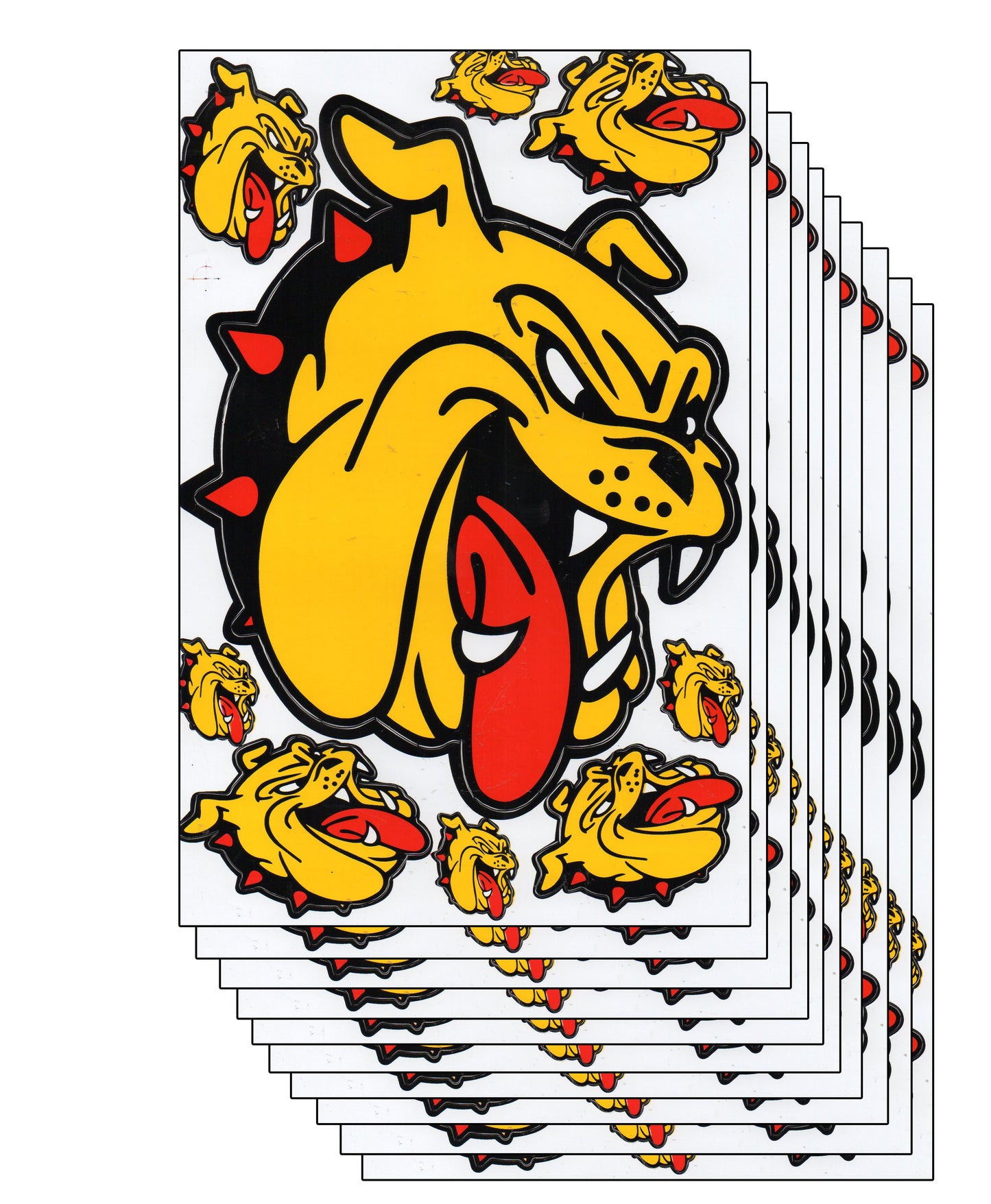 10 SPAR PACK bouledogue chien jaune autocollant moto scooter planche à roulettes voiture tuning modèle bâtiment auto-adhésif 003