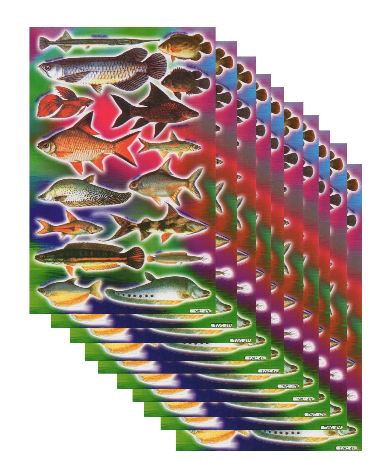 Fish sea aquarium fish animals stickers for children crafts kindergarten birthday 1 sheet 145