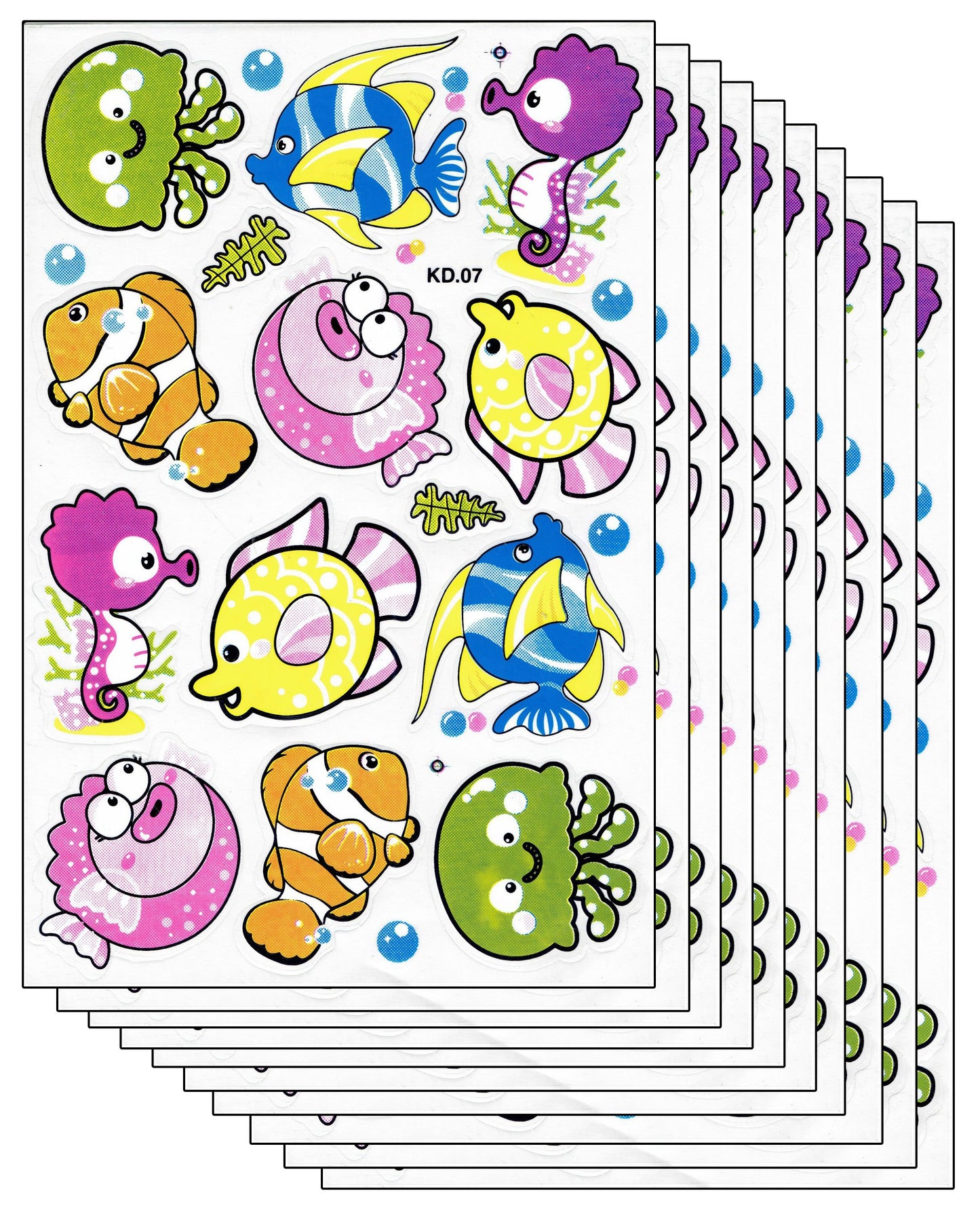Fish sea aquarium fish animals stickers for children crafts kindergarten birthday 1 sheet 145