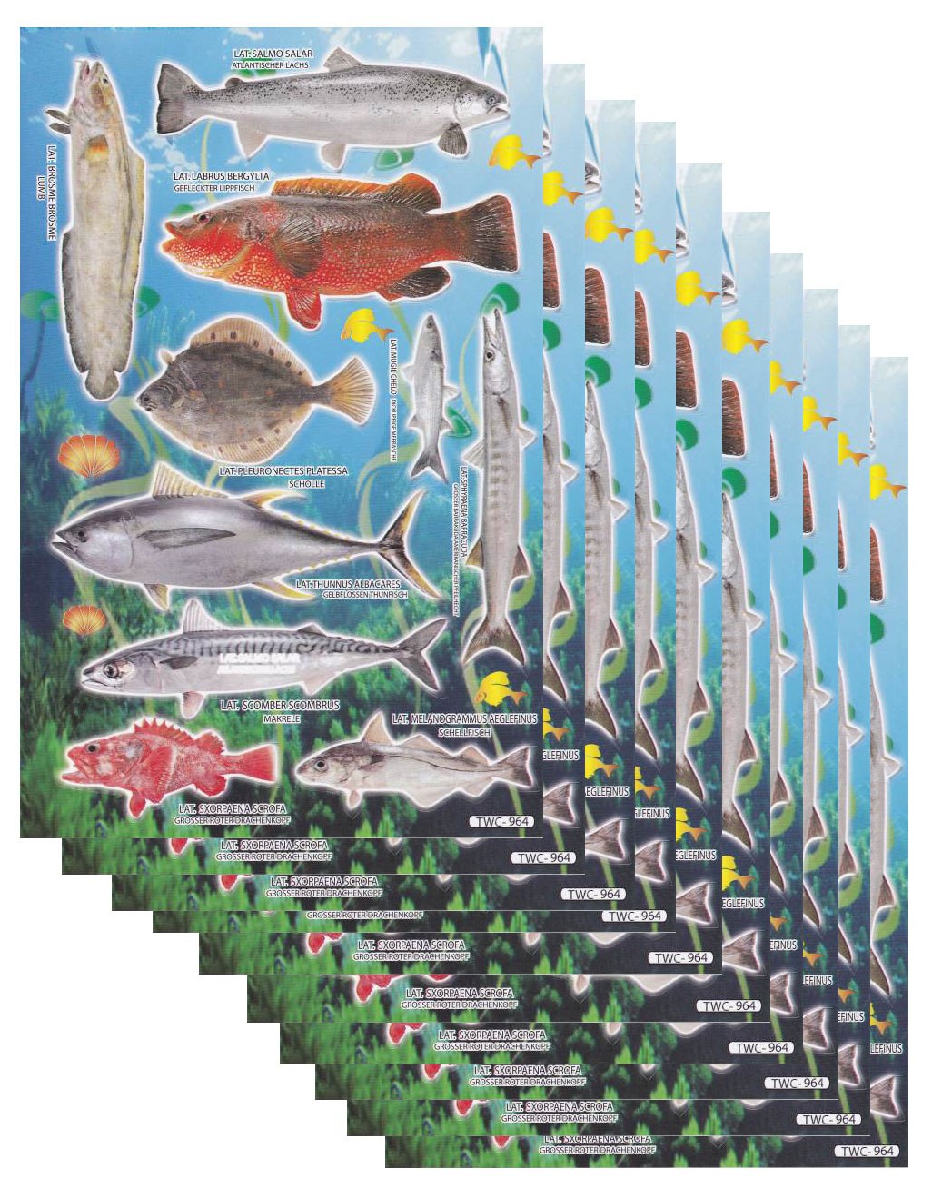 Poissons mer aquarium poissons animaux autocollants pour enfants artisanat maternelle anniversaire 1 feuille 145