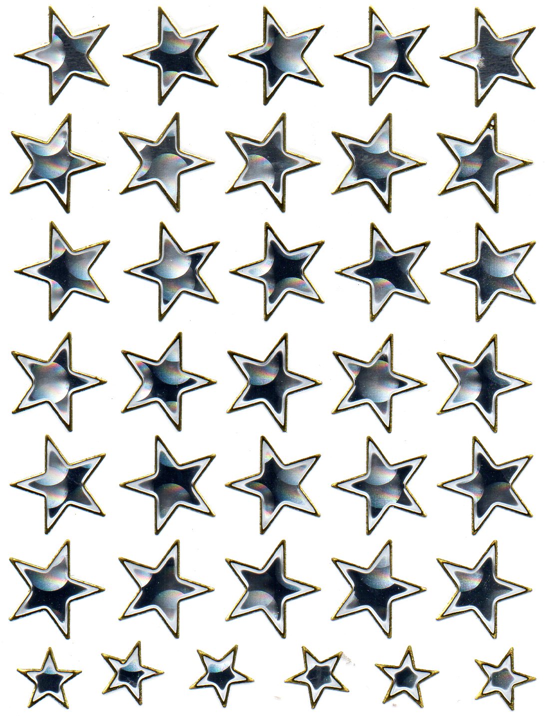 Étoile étoile argent autocollant autocollant métallisé effet scintillant pour enfants artisanat maternelle anniversaire 1 feuille 014