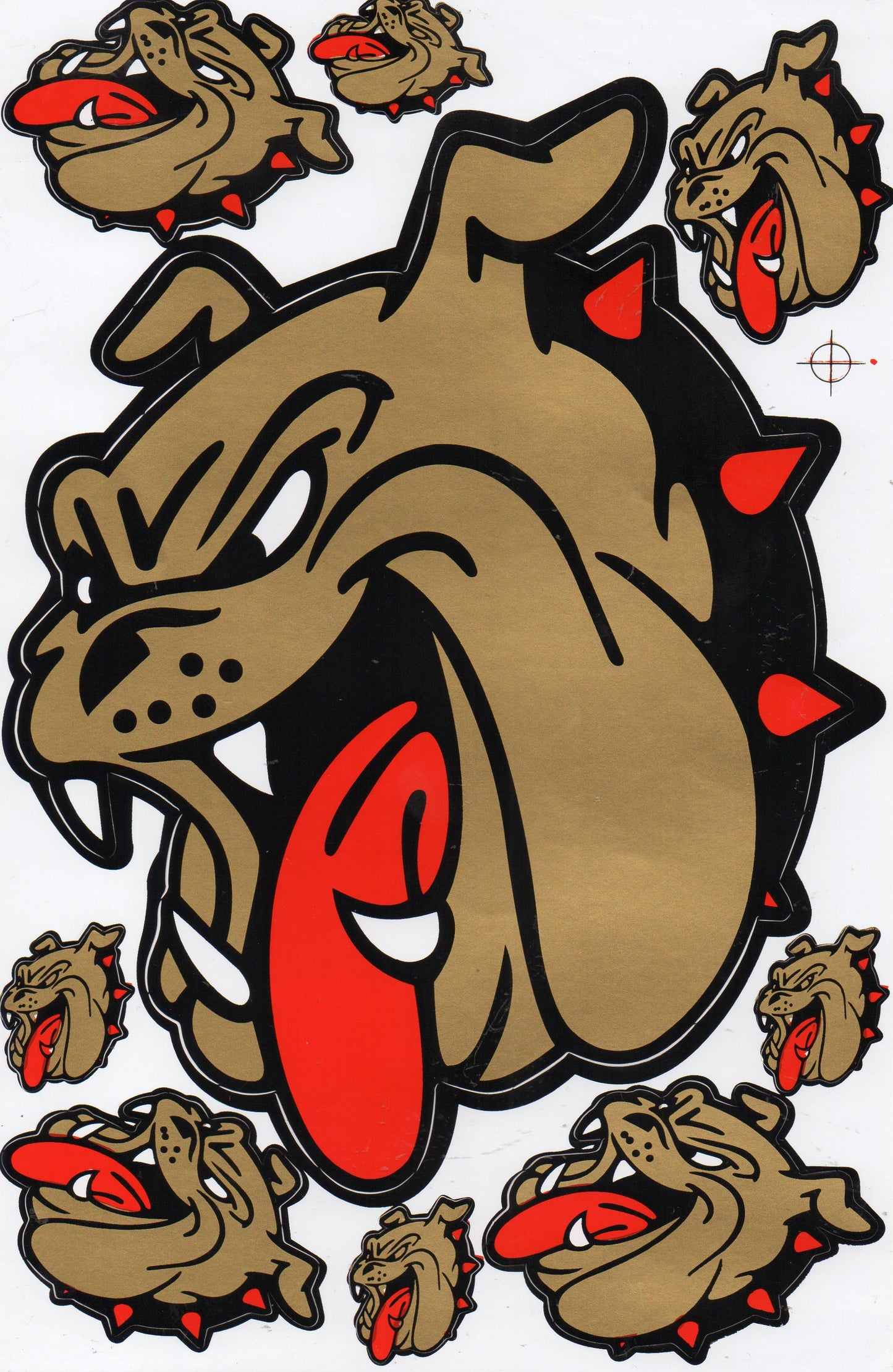 Bulldogge Hund gold Aufkleber Sticker Motorrad Roller Skateboard Auto Tuning Modellbau selbstklebend 002