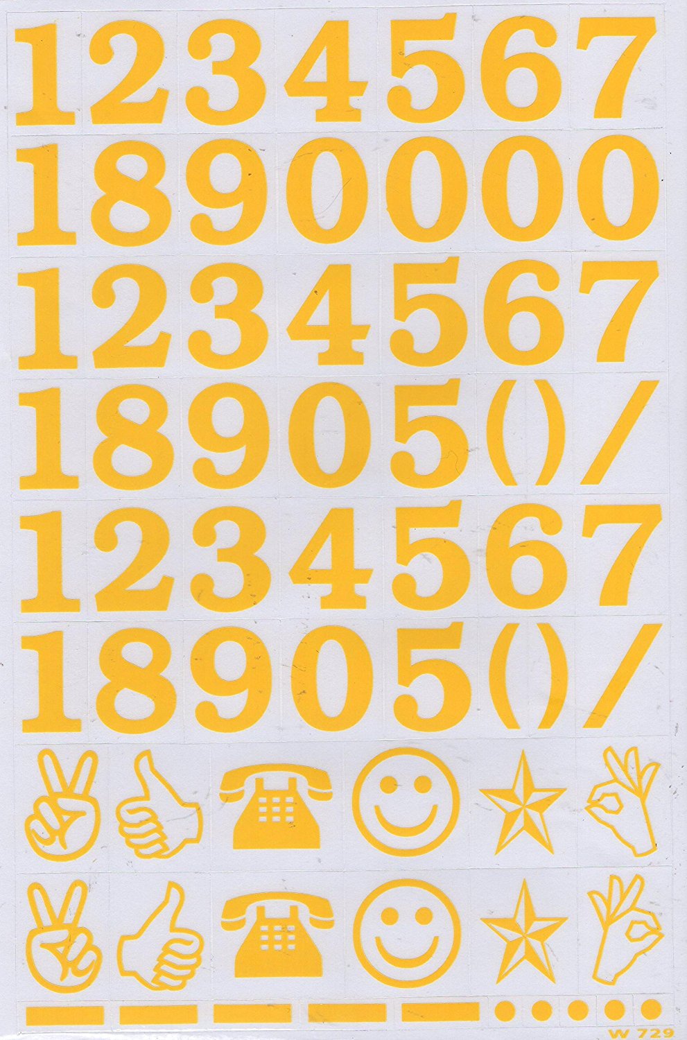 Numéros 123 jaune 27 mm de haut autocollants pour dossiers de bureau enfants artisanat maternelle anniversaire 1 feuille 083