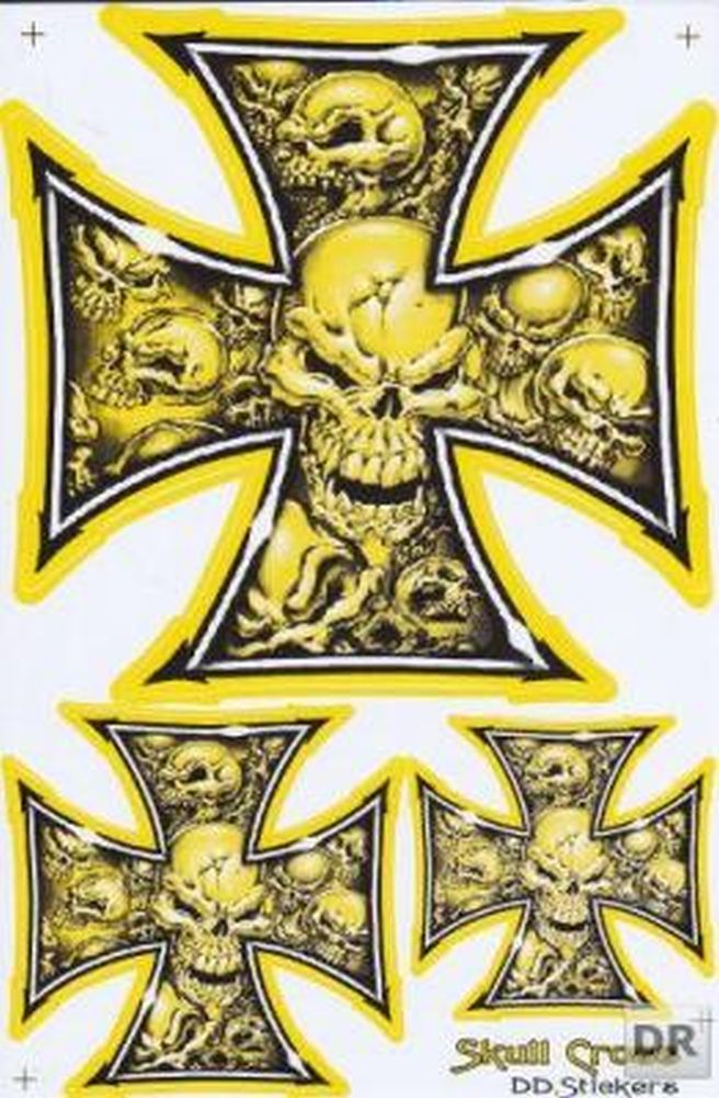 Cross skull skull sticker motorcycle scooter skateboard car tuning model building self-adhesive 110
