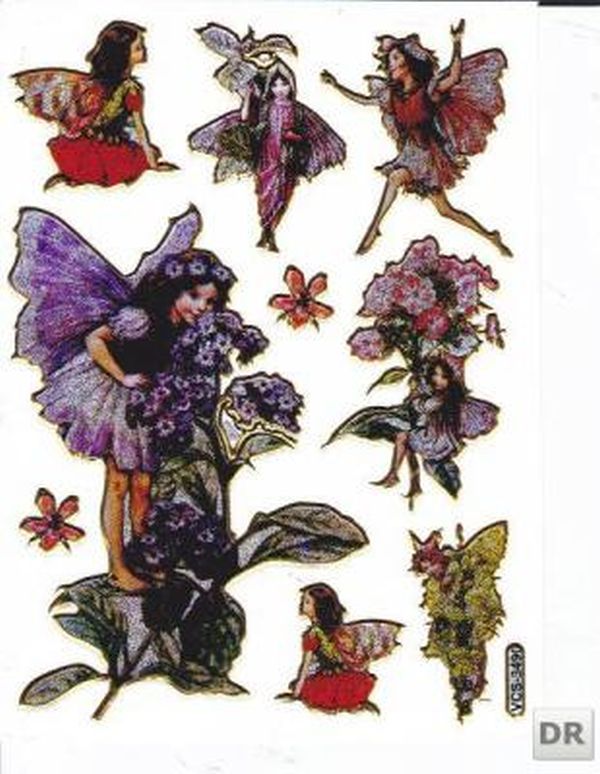 Elfe fée autocollant métallique paillettes effet école bureau dossier enfants artisanat maternelle 1 feuille 139