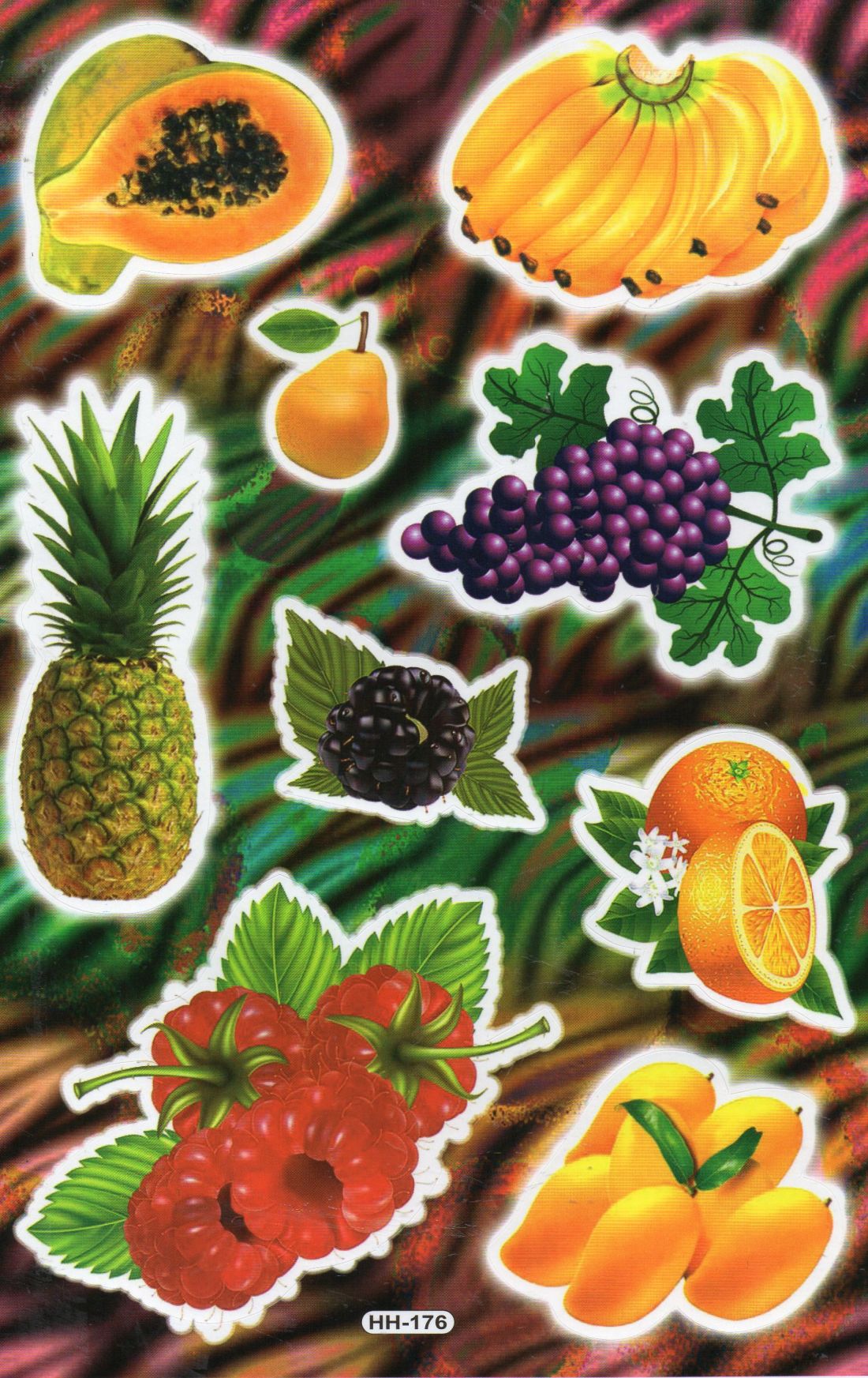 Fruits pineapple Pattaya banana raspberry stickers for children crafts kindergarten birthday 1 sheet 164
