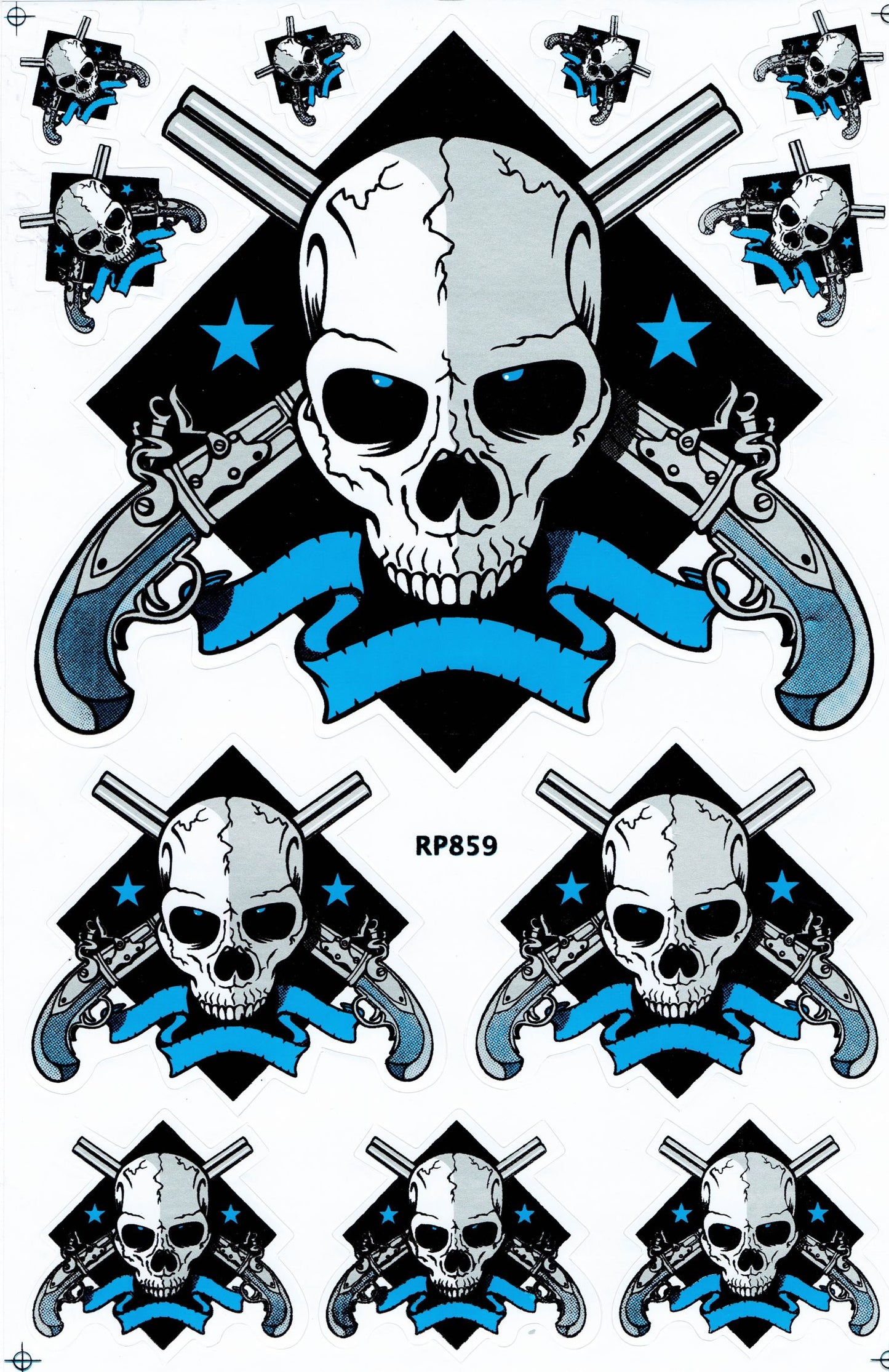 Skull Skull Sticker Motorbike Scooter Skateboard Car Tuning Model Building Self-Adhesive 269