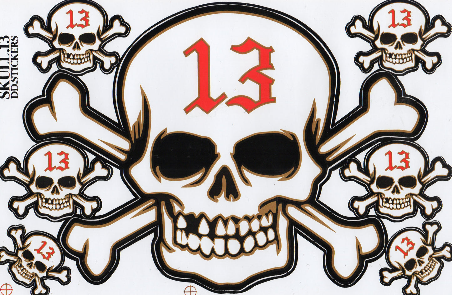 Pirate Bone Skull Skull Sticker Motorbike Scooter Skateboard Car Tuning Model Building Self-Adhesive 349