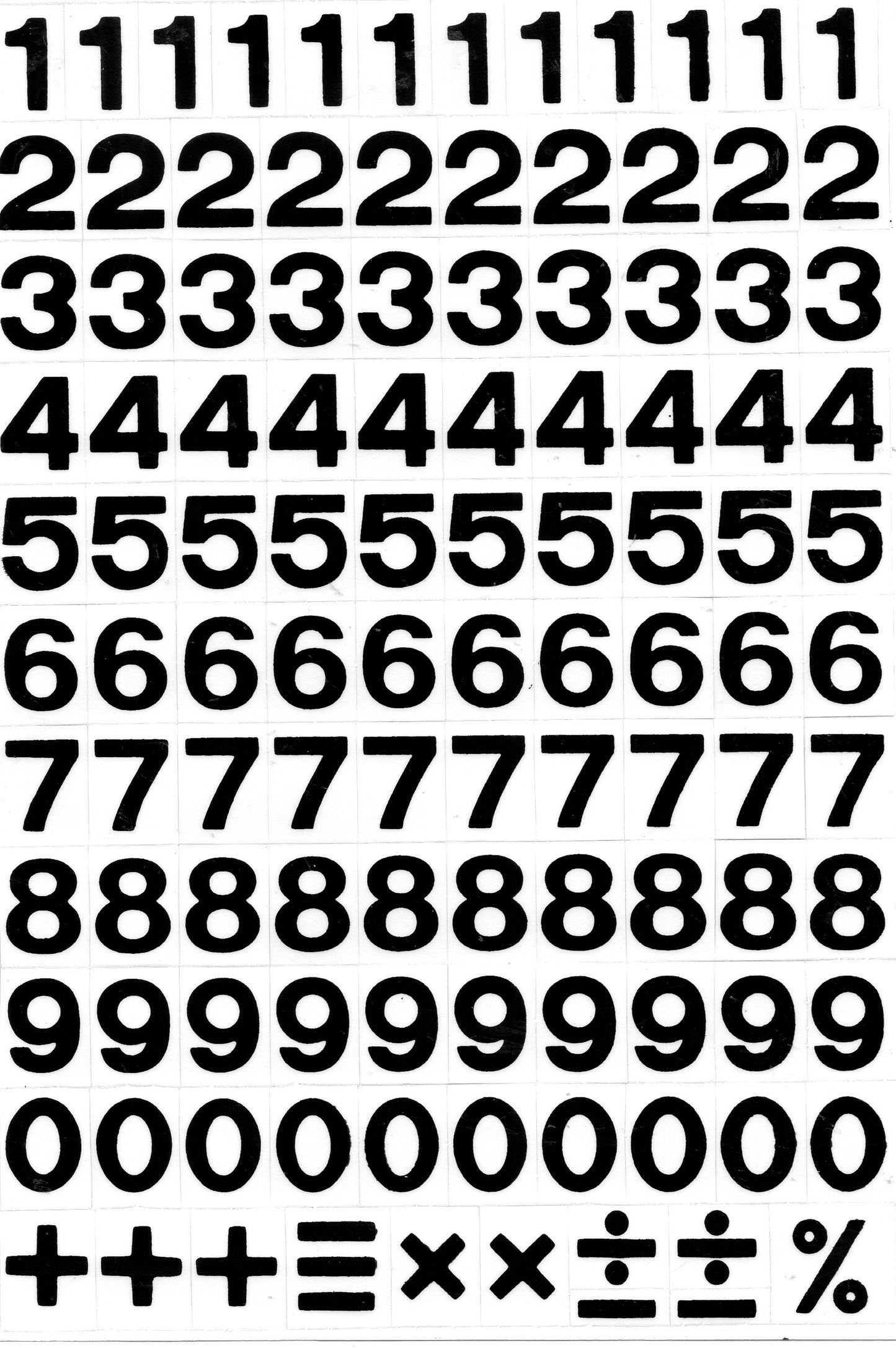 Numéros Numéros 123 Noir 18 mm de haut Autocollant pour dossiers de bureau Enfants Artisanat Maternelle Anniversaire 1 Feuille 466