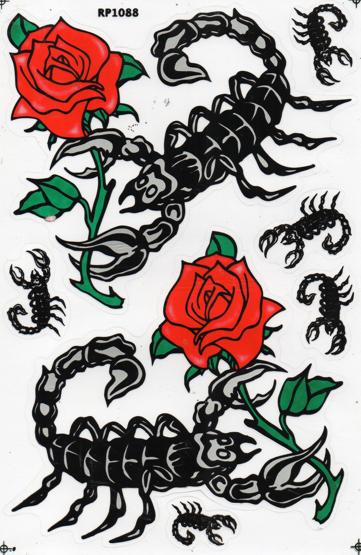 Skorpione Rosen Aufkleber Sticker Motorrad Roller Skateboard Auto Tuning Modellbau selbstklebend 546
