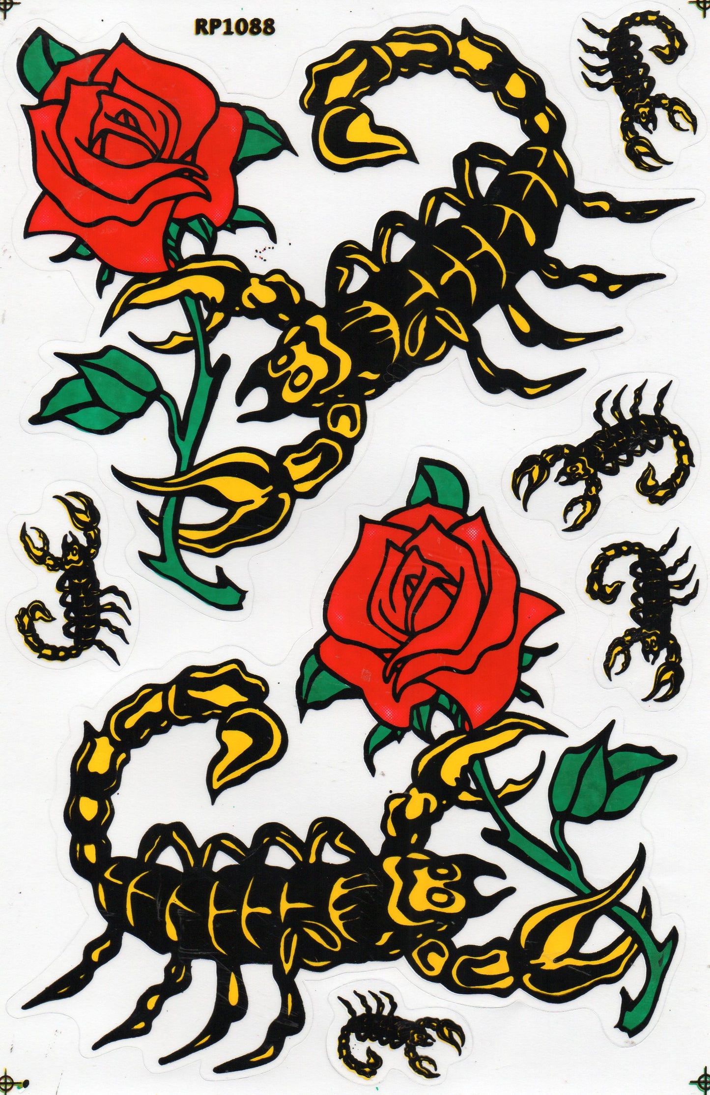 Scorpions roses autocollant moto scooter skateboard voiture tuning modélisme auto-adhésif 549