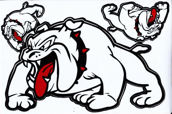 Bouledogue chien blanc autocollant moto scooter skateboard voiture tuning modélisme auto-adhésif 082