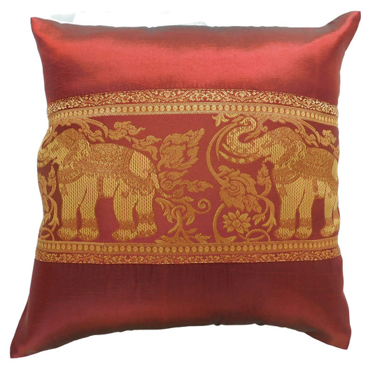 Kissen Kissenbezug Motiv Elefant einfarbig 40x40cm/15.5x15.5in verschiedene Farben Thai Seide Sofa Bett Gartenstuhl
