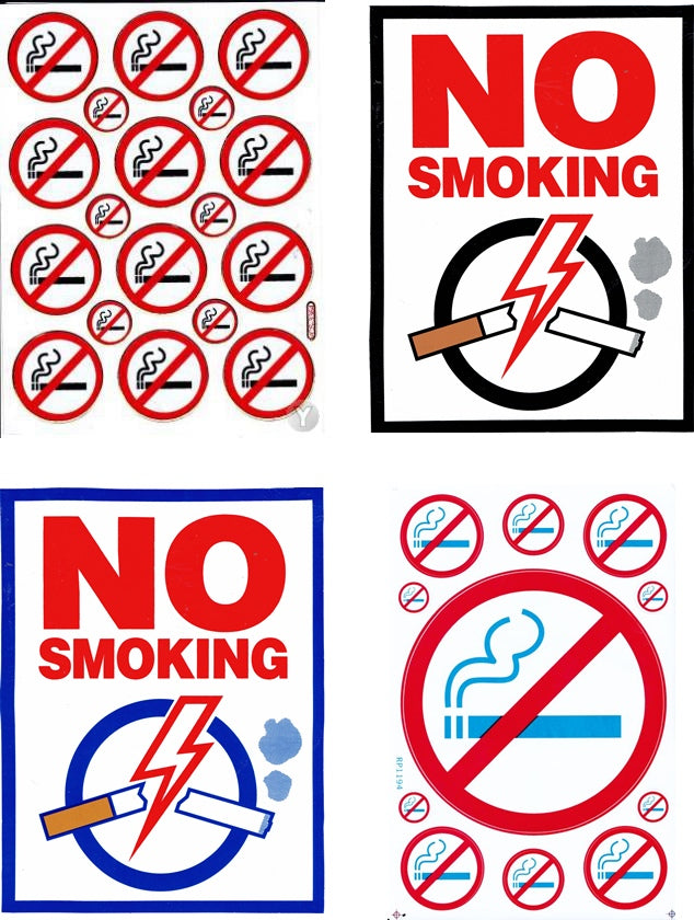 4 Bogen Promotion Spar Set - Verboten RAUCHEN VERBOTEN Aufkleber Sticker selbstklebend
