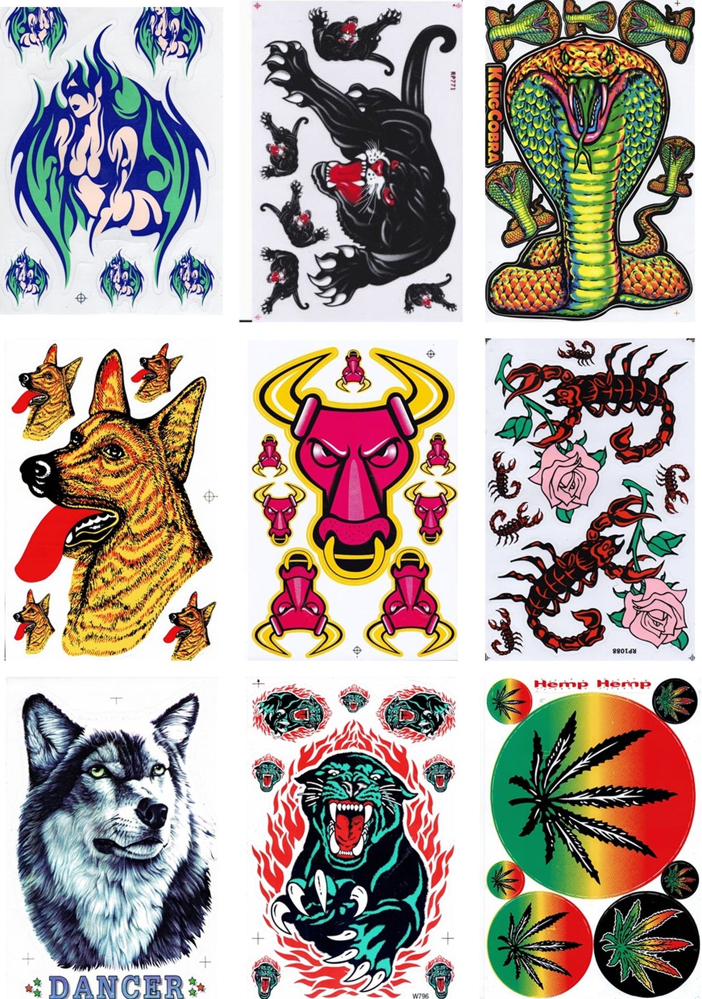 SAVINGS SET 9 BOGEN Motorsport Mix Sticker Motorbike Bicycle Skateboard Car Tuning self-adhesive S14