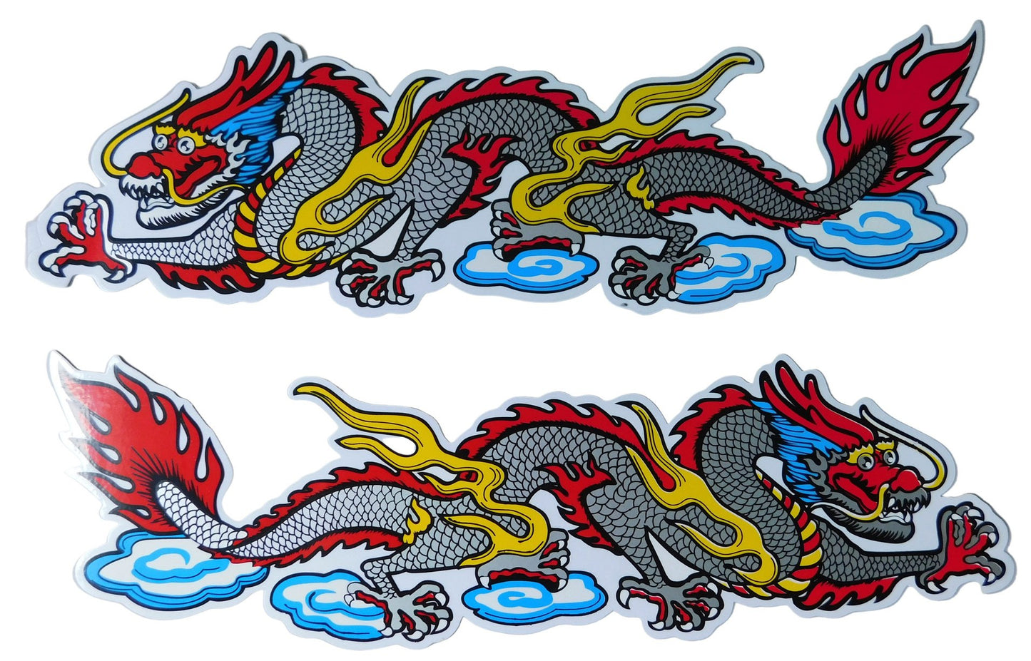 2x dragon autocollant feuille 2 feuilles 350 mm x 110 mm résistant aux intempéries moto scooter skateboard voiture tuning auto-adhésif ST067