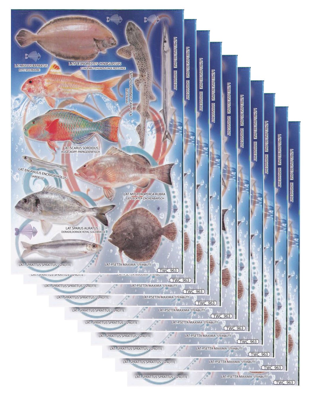 Fish sea aquarium fish animals stickers for children crafts kindergarten birthday 1 sheet 145