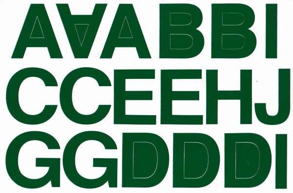 Lettres ABC vert 50 mm haut autocollant pour dossiers de bureau enfants artisanat maternelle anniversaire 1 feuille 128