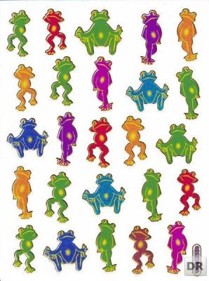 Grenouille grenouilles crapaud animaux colorés autocollants métallisé effet scintillant artisanat pour enfants maternelle 1 feuille 129