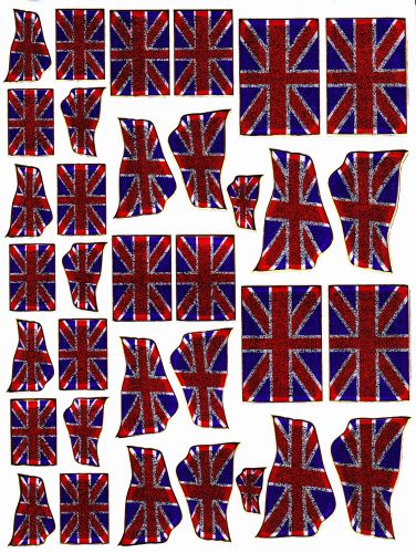 Angleterre Grande-Bretagne Drapeau Autocollant Effet Paillettes Métalliques Enfants Artisanat Maternelle 1 Feuille 184