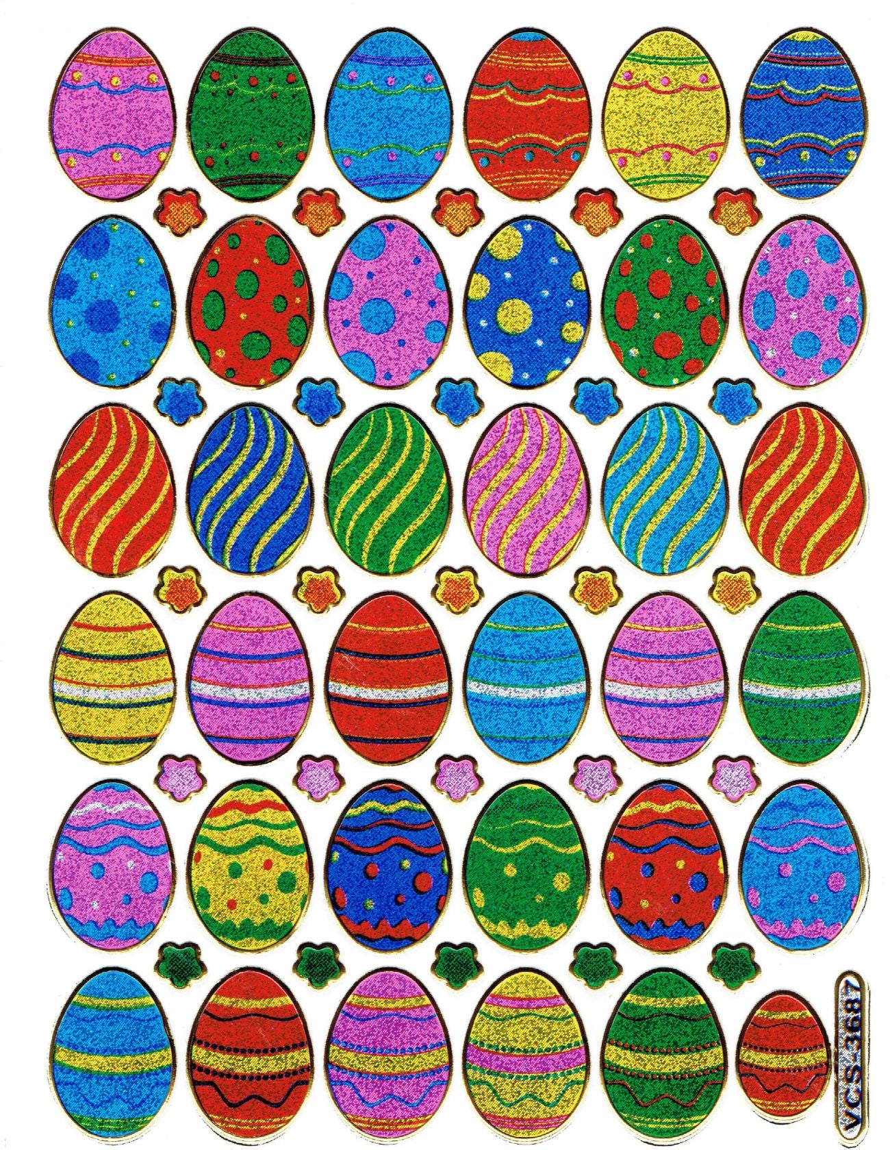 Oeufs de pâques Oeufs de pâques oeuf autocollants autocollants effet paillettes métalliques écoliers artisanat maternelle 1 feuille 202