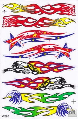 Flammes feu autocollants colorés moto scooter planche à roulettes voiture tuning modèle bâtiment auto-adhésif 229