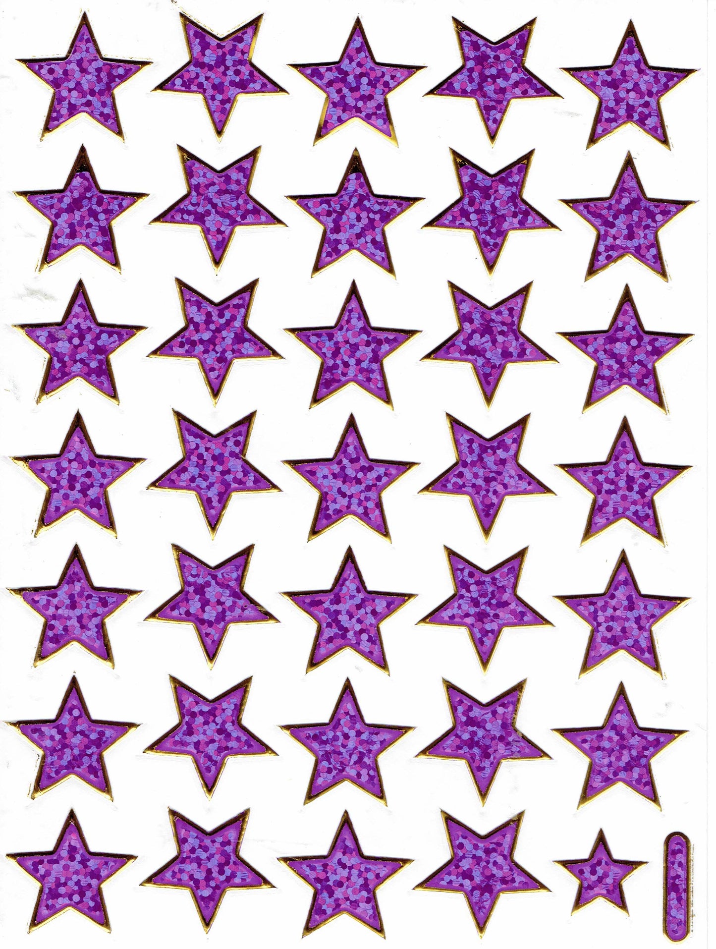Stars star purple stickers metallic glitter effect for children crafting kindergarten birthday 1 sheet 244