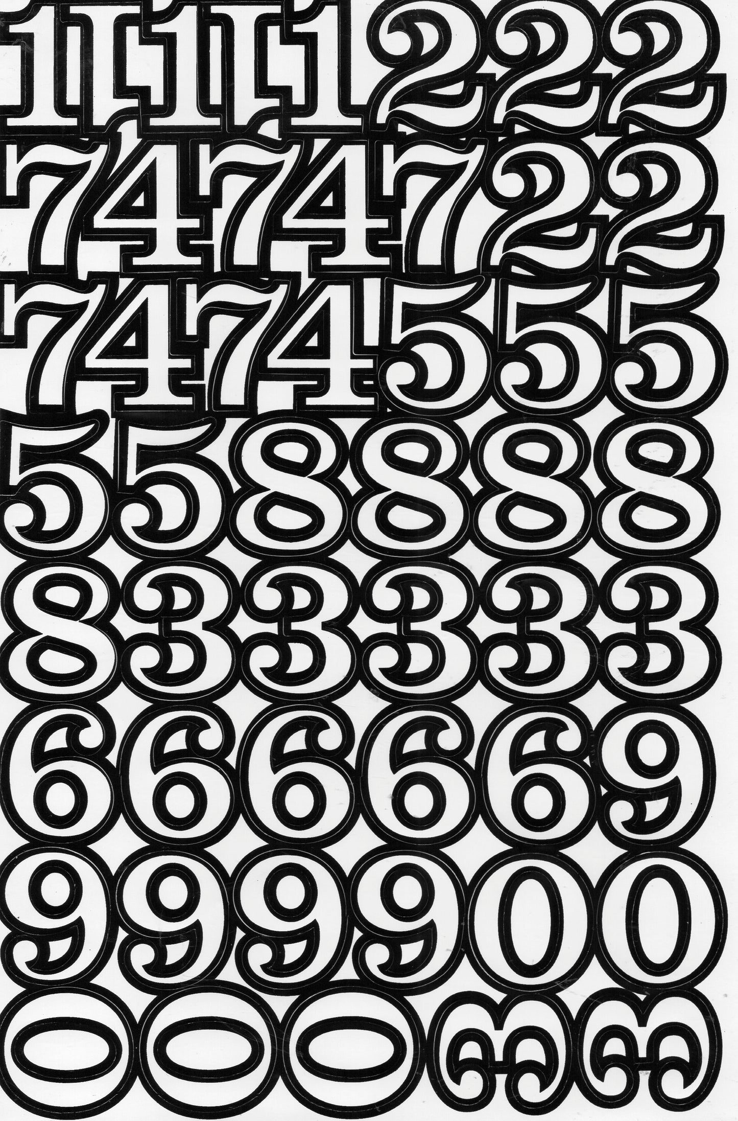 Numéros 123 blanc 30 mm haut autocollant pour dossiers de bureau enfants artisanat maternelle anniversaire 1 feuille 253