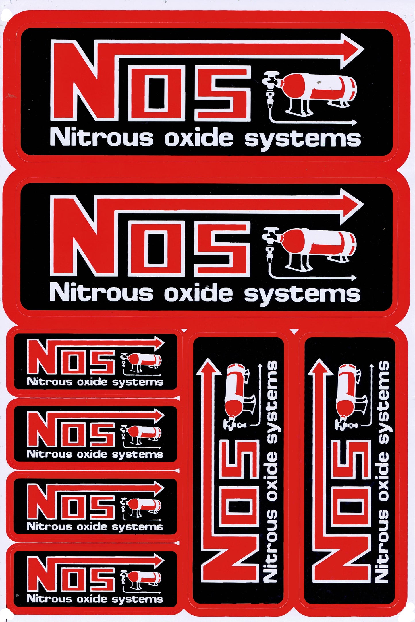 NOS NOS rouge logo autocollant moto scooter planche à roulettes voiture tuning modèle bâtiment auto-adhésif 260