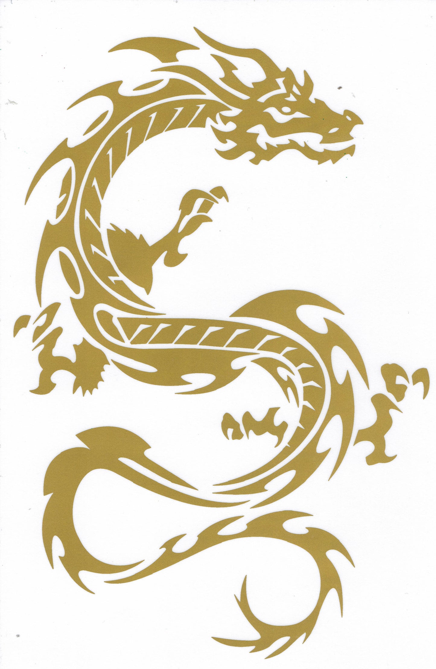 Drachen Schlange gold Aufkleber Sticker Motorrad Roller Skateboard Auto Tuning selbstklebend 260
