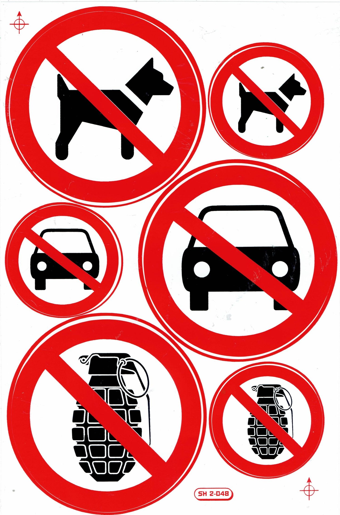 Autocollant interdit "chien voiture grenade à main" autocollant autocollant 263