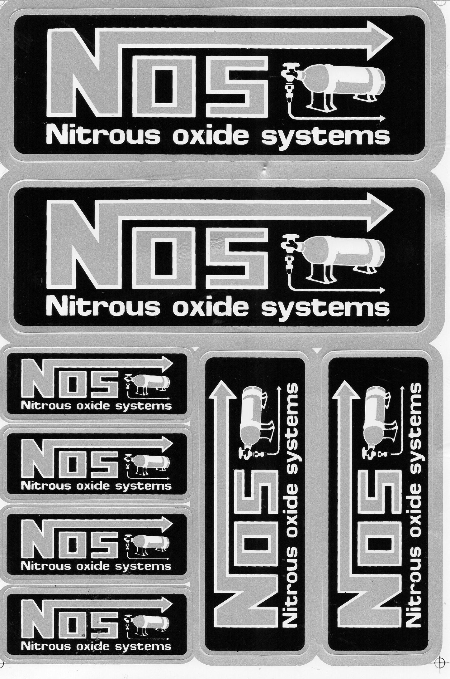 NOS NOS noir logo autocollant moto scooter planche à roulettes voiture tuning modèle bâtiment auto-adhésif 274