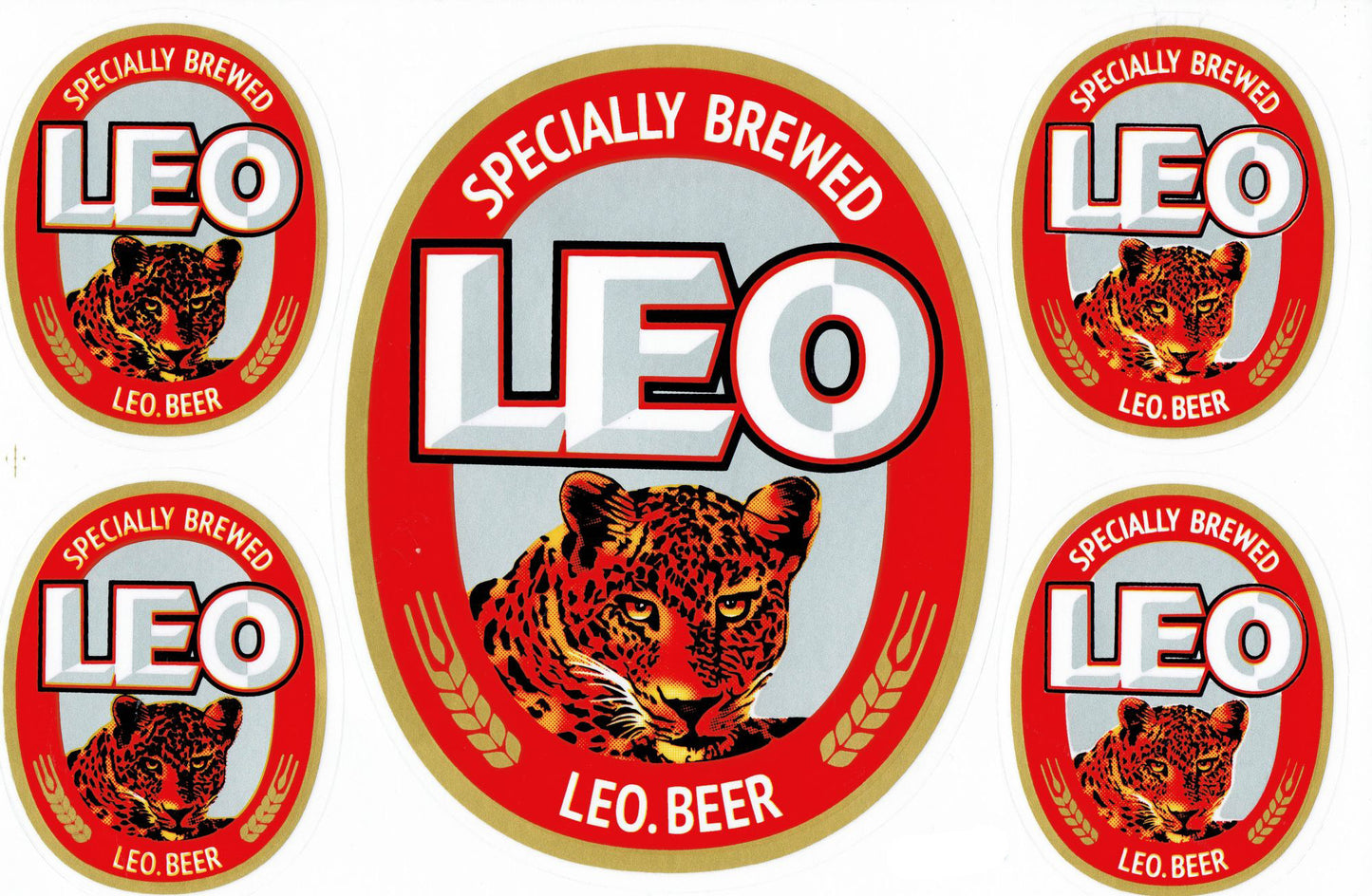 Leo bière sponsor sponsors logo autocollant moto scooter planche à roulettes voiture tuning modèle construction auto-adhésif 298
