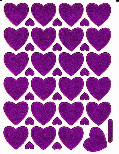Coeur coeurs violet amour autocollant métallique effet scintillant pour enfants artisanat maternelle 1 feuille 302