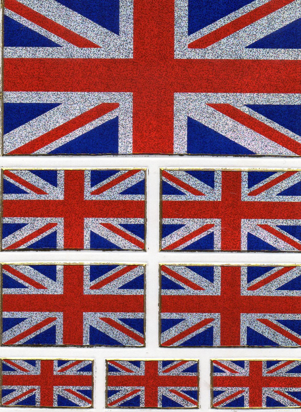 Drapeau Angleterre Grande-Bretagne Autocollant Métallique Effet Pailleté Enfants Artisanat Maternelle 1 feuille 329