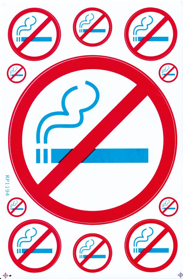 Interdit de fumer des cigarettes autocollant moto scooter planche à roulettes voiture tuning auto-adhésif 334