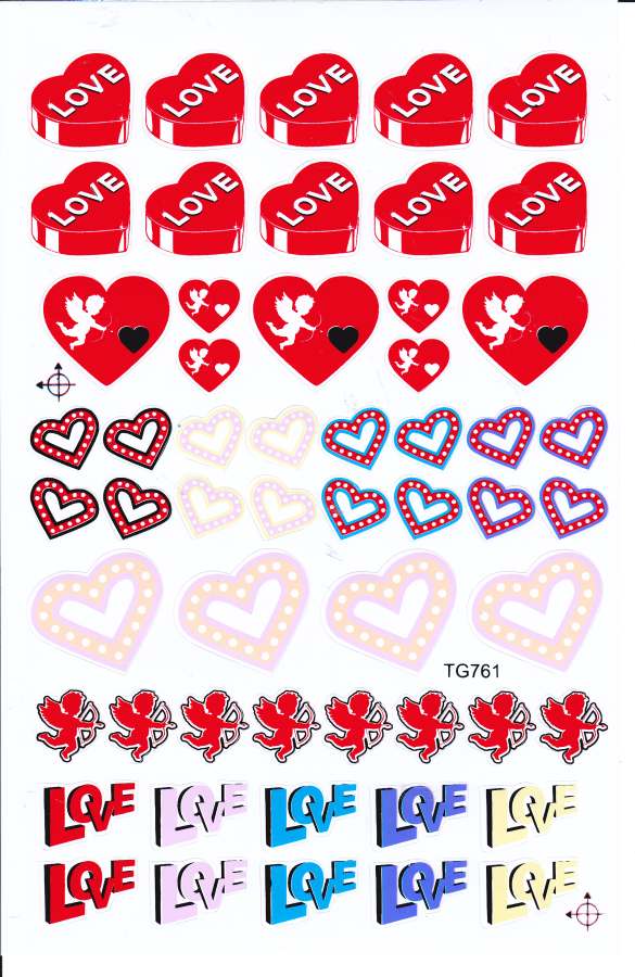 Coeurs Coeur Amour Autocollants pour Enfants Artisanat Maternelle Anniversaire 1 feuille 339