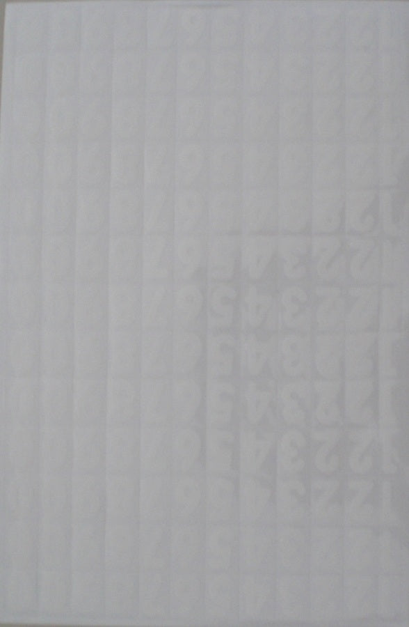 Numéros 123 blanc 17 mm haut autocollant pour dossiers de bureau enfants artisanat maternelle anniversaire 1 feuille 357
