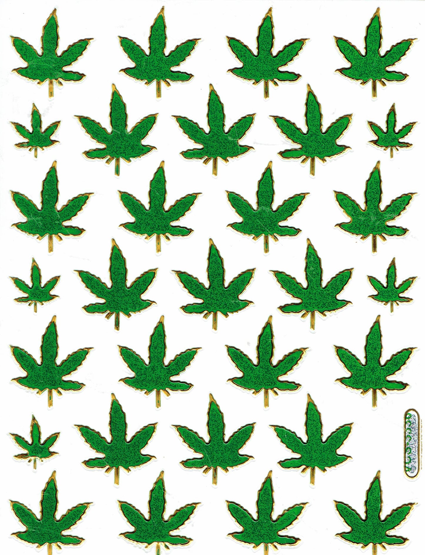Cannabis Marihuana bunt Aufkleber Sticker metallic Glitzer Effekt Kinder Basteln Kindergarten 1 Bogen 372