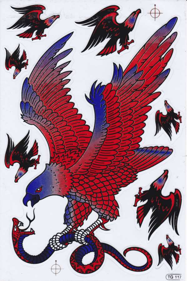 Adler Kopf Schwingen Flügel Aufkleber Sticker Motorrad Roller Skateboard Auto Tuning Modellbau selbstklebend 418