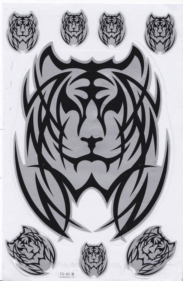Tigre flammes feu gris autocollant moto scooter skateboard voiture tuning modélisme auto-adhésif 418