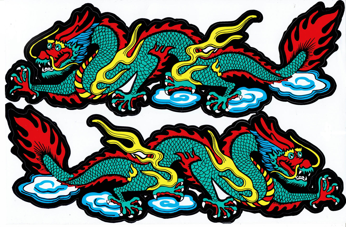 Dragon serpent vert autocollant moto scooter skateboard voiture tuning auto-adhésif 437