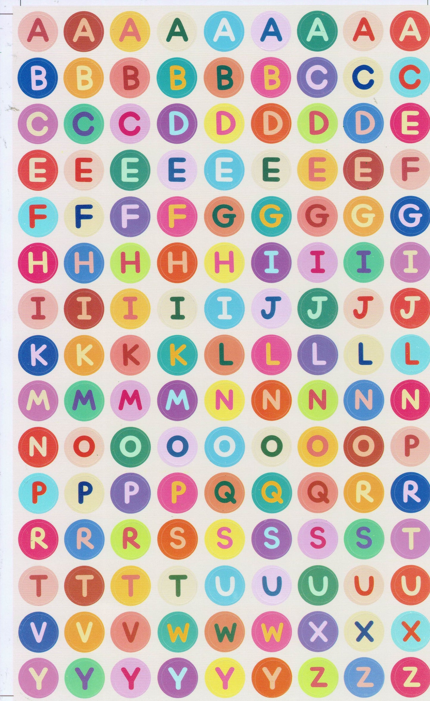 Buchstaben ABC 13 mm hoch Aufkleber Sticker für Büro Ordner Kinder Basteln Kindergarten Geburtstag 1 Bogen 458