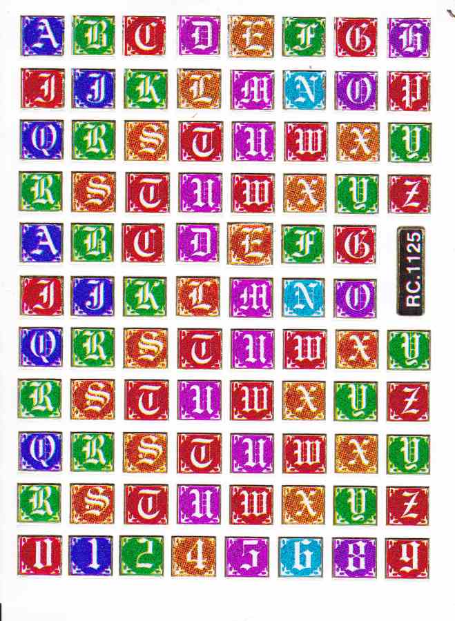 Lettres ABC coloré hauteur 7 mm autocollant autocollant métallisé paillettes effet école bureau dossier enfants artisanat maternelle 1 feuille 461