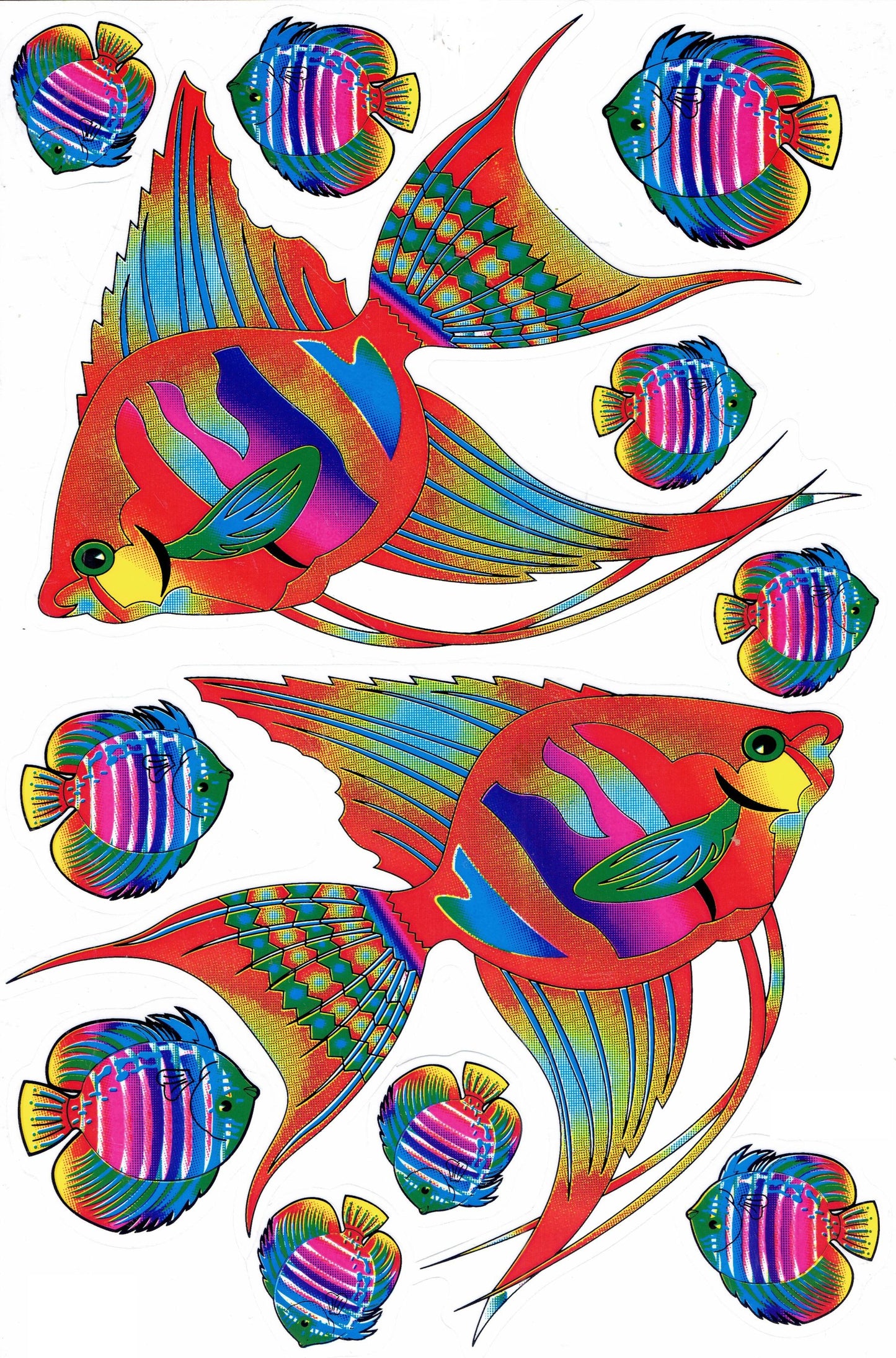 Poissons mer aquarium poissons animaux autocollants pour enfants artisanat maternelle anniversaire 1 feuille 465